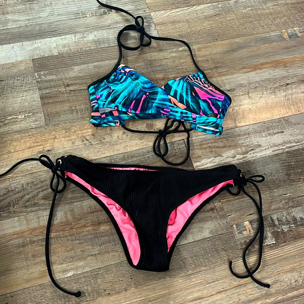 Pink Tropical String Bikini